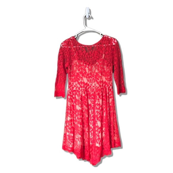 Free People Red Lace Dress-a7 - Picture 5 of 8